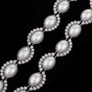 1 Yard Crystal Rhinestone Close Chain Trim for Bridal Wedding