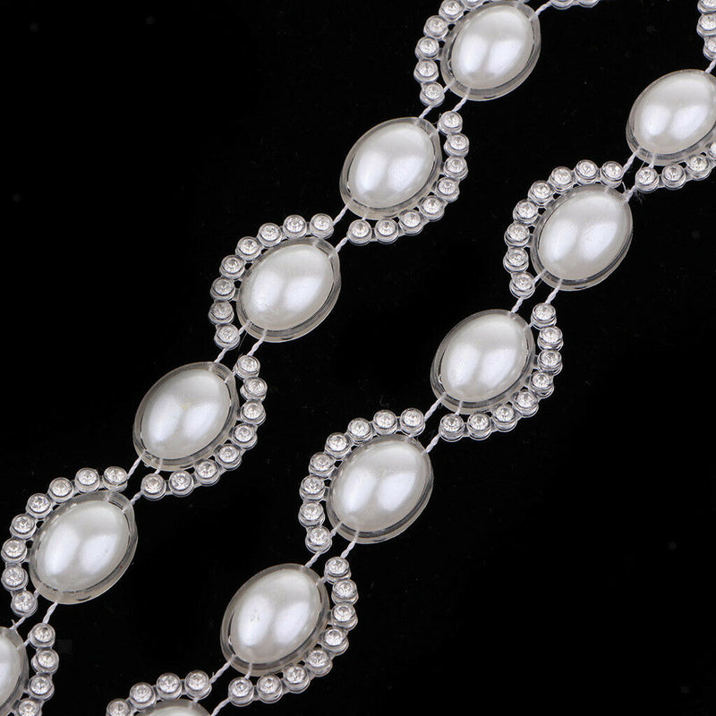 1 Yard Crystal Rhinestone Close Chain Trim for Bridal Wedding