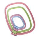 4PCS Plastic DIY Embroidery Hoops Square Shape Cross Stitch Hoops Frame RingD3G5