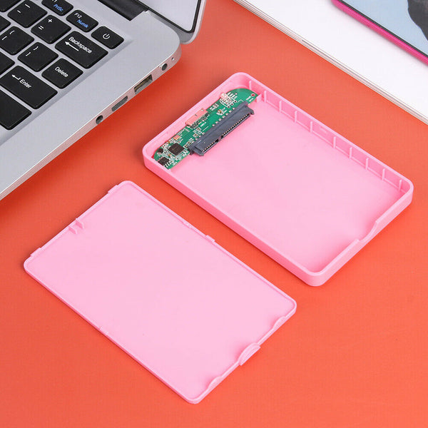 2.5 inch USB 3.0 Hard Disk Enclosure 6Gbps HDD SSD External Case (Pink)