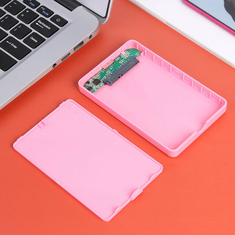 2.5 inch USB 3.0 Hard Disk Enclosure 6Gbps HDD SSD External Case (Pink)