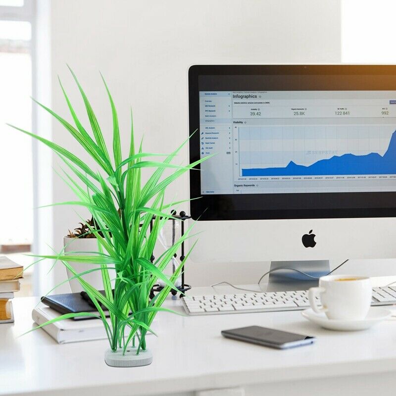 Plastic aquarium plant Green water grass decoration 39cm T3D7