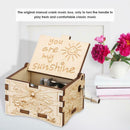 Retro Carved Wooden Manual Music Box Hand Cranked Birthday Gift Ornaments