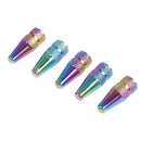 5Pcs Rainbow Bicycle Tire Valve Cap Tyre Valve Stem Aluminum Alloy Dust Cove ME