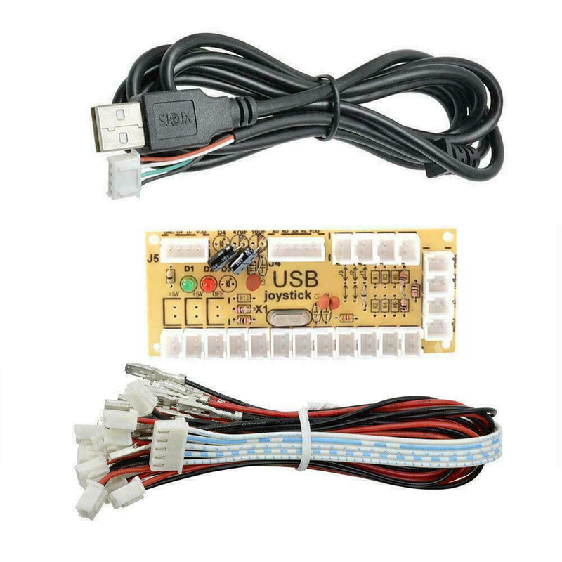 USB Arcade Encoder Zero Delay PC to Joystick 5Pin MAME Sanwa Push Button+Ca Q3X3