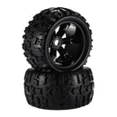 2pcs 1/8 RC Car Tire Tyres with Wheel Rim for HSP HPI E-MAXX Savage LRP Flux