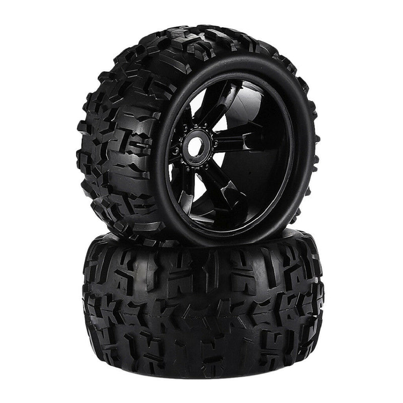 2pcs 1/8 RC Car Tire Tyres with Wheel Rim for HSP HPI E-MAXX Savage LRP Flux