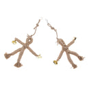 2Pcs Bird Toys Natural Rope Scarecrows Cage Swing Parrot Foraging Chew Shredder