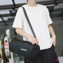 Women Barrel-Shaped Sports Gym Shoulder Bag Waterproof Nylon Bags (Black)