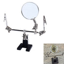 5X Third Hand Soldering Iron Stand Helping Clamp Vise Clip Magnifying Glass BX