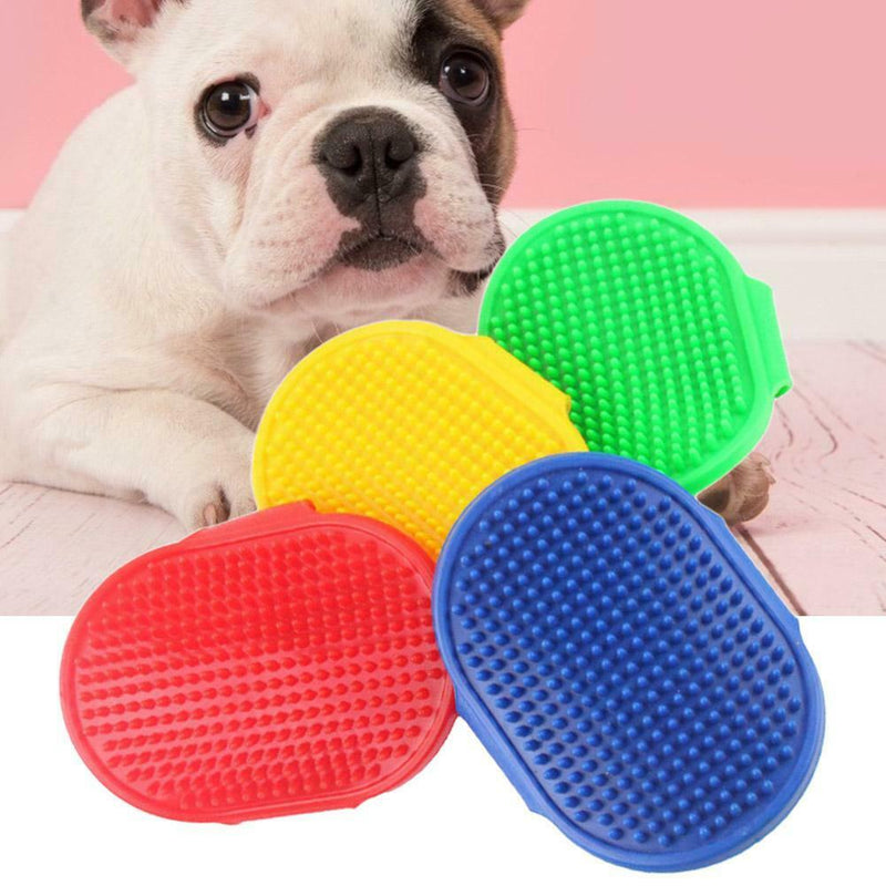 Dog Cat Bath Brush Rubber Glove Hair Fur Grooming Massage Pets Supplies A