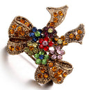 Enamel Bowknot Crystal Rhinestone Brooch Pin Women Suit Collar Brooch Jewelry FT