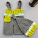 2pcs Fashion Newborn Baby Knit Cap Suspender Trousers Photo Photography Props