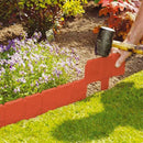 10Pc Orange Red Garden Fence Edging Cobbled Stone Effect PP Lawn Edging Pla