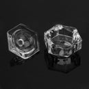 2x Glass Crystal Bowl Cup Dappen Dish Arcylic Nail Art Liquid Powder Container