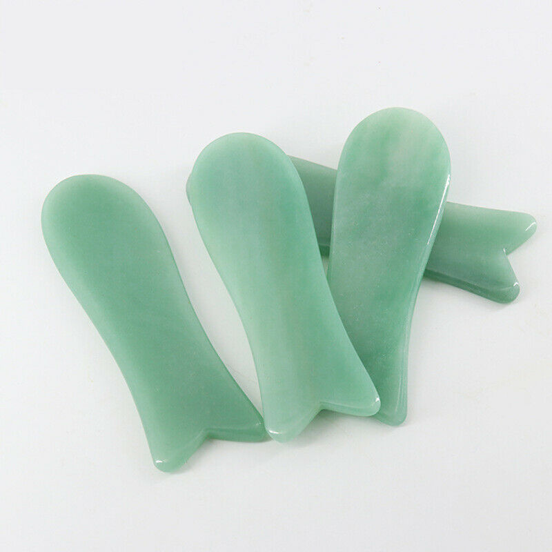 Natural Stone Guasha Facial Massage Faux Jade Face Body Massager Beauty Tool New