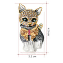 New Enamel Crystal Green Eye Cartoon Cat Brooch Pin Jewelry Bag Ornament Gif Gw