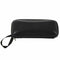 Artificial Leather Sunglasses Eyeglasses Zipper Case with Strap Black