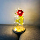 LED Light Artificial Rose Flower Glass Shade Wedding Decor Valentine's Day Gift