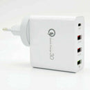 48W 4 Multi Port PD Quick Fast Charge QC 3.0 USB Type C Hub Wall Charger Adapter