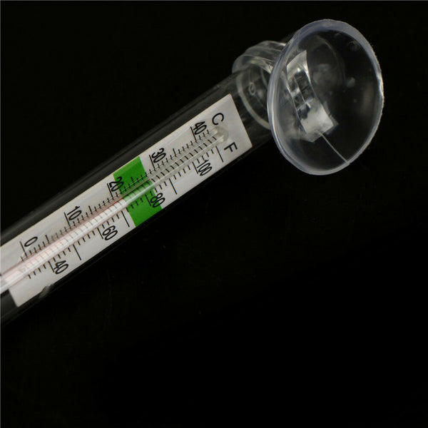 GlassTube Aquarium Fresh/Salt Fish Thermometer Temperature Submersible Suction Z