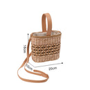 Summer Handmade Woven Women Rattan Shoulder Bags Beach Weave Straw Handbags A