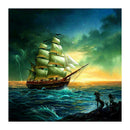 5D DIY Full Drill Diamond Painting Sailboat Cross Stitch Embroidery Mosaic