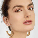 Woven Rattan Hoop Earrings Handmade Wicker Braid Straw Knit Wire Drop Dangl