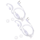 2Pack 2 Pin Radio Earpiece G-Shape Security Headset Inline PTT Mic Earphone