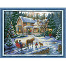 Handmade cross stitch DIY needle embroidery kit line Christmas landscape pa