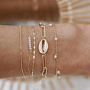 5Pcs/Set Boho Natural Shell Chain Bracelets Bangle Jewelry Women Charm Gift-OZ