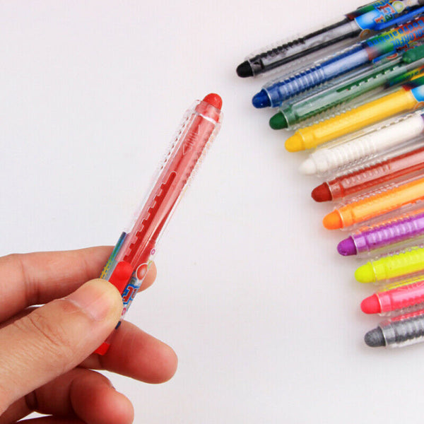 12 Colors Children's Face Color Crayons Kit Body Oil Paint Clown Devil AWS