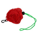 Green Leaves Rose Foldable Red Shopping Bag Handbag T3C4