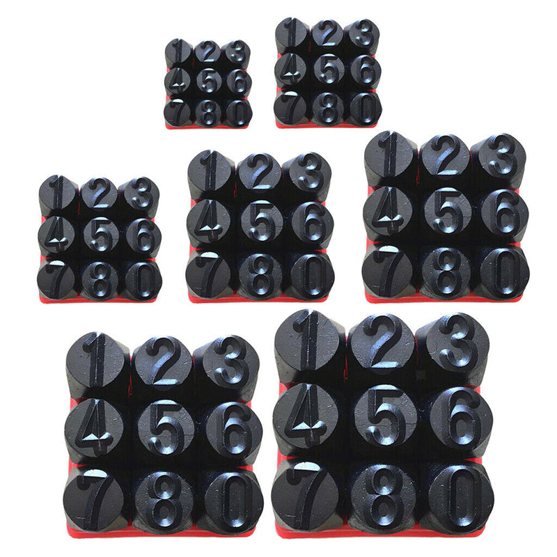 2 Packs of 18 Pieces Steel Metal Number Stamping Punch Tool Stamps Kit - 3mm &