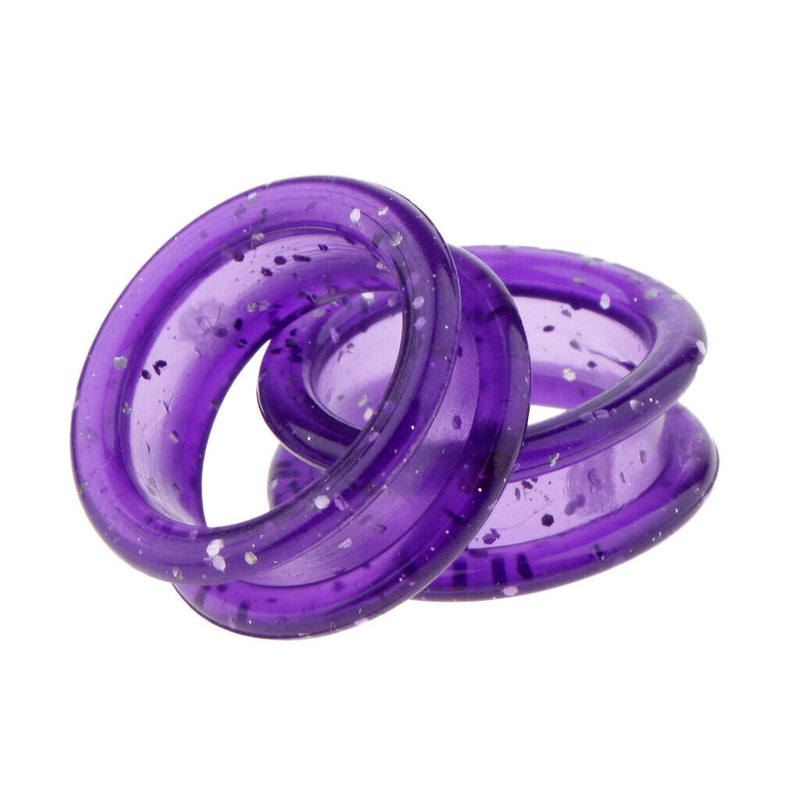 10 Pieces Rubber Scissors Shears Finger Rings Grips for Salon Barber Purple
