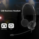 USB Binaural Commuting Game Headphones Wired Mic Hands-free Calling Headset A