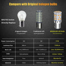 2Pc Error Free BAU15S 7507 PY21W 1156PY LED Amber Bulbs Car Signal Light 21W 12V
