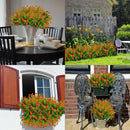 8Pcs Artificial Flowers Outdoor Uv Resistant Plants, 8 Branches Faux Plasti