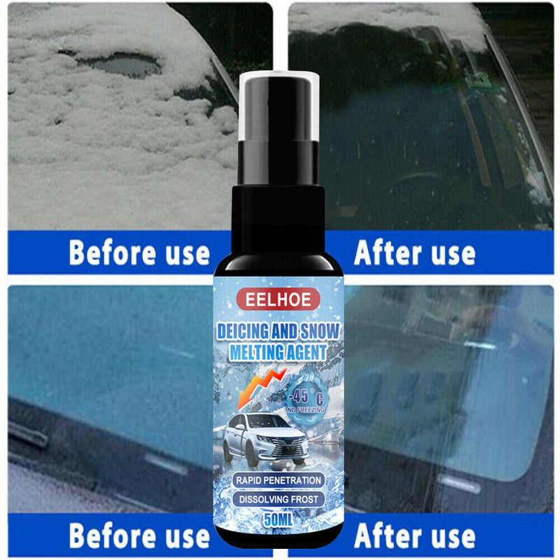 Car Agent Glass Spray Melting Snow Ice Anti-Icing Defrosting Spray (50ml)