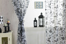 Butterfly Window Voile Curtain Sheer Tulle Drape Valance Black 100cm x 200cm