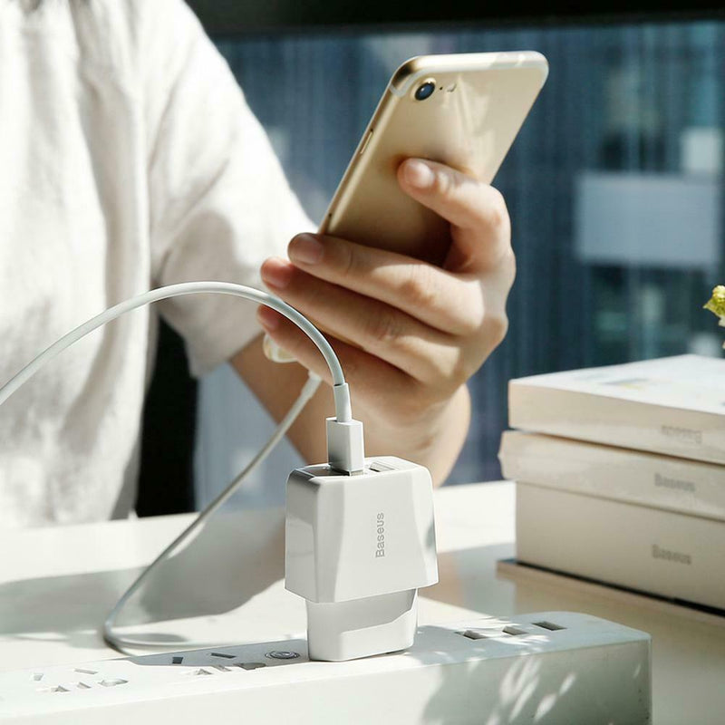 Baseus Dual USB Charger Mobile Phone EU Charger Plug 2.1A Travel Adapter