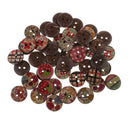 50Pcs Mixed Wooden Wood Buttons 2 Holes 15mm Sewing Scrapbooking DIY Crafts