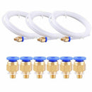 Teflon Tube, 3Pcs PTFE Teflon Tube (2 Meters) with 6Pcs PC4-M6 Fittings for K6A3