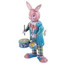 1x Wind Up Retro Mr Rabbit Drummer Clockwork Menchincal Tin Toys Collectible