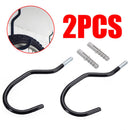 2 Pcs Wall Mounted Parking Racks Bicycle Storage Stand Holder Black Bike Hook