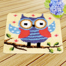 Latch Hook Rug Making kits for Girls Boys Animal Owl on Tree Cushion Square