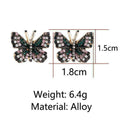 Butterfly Earrings Colorful Rhinestone Ear Studs Women Fashion Ear Jewelry P4Y2