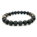 Men Women 8mm Lava Rock Yoga Beads Elastic Natural Stone Charm Wrist Bracelet