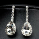 Wedding Luxury Water Drop Crystal Rhinestone Necklace Earrings Jewelry Set ES