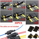 30 Sets 1 2 3 4 5 6 Pin Way Sealed Electrical Wire Connector Plug Car Motor Well